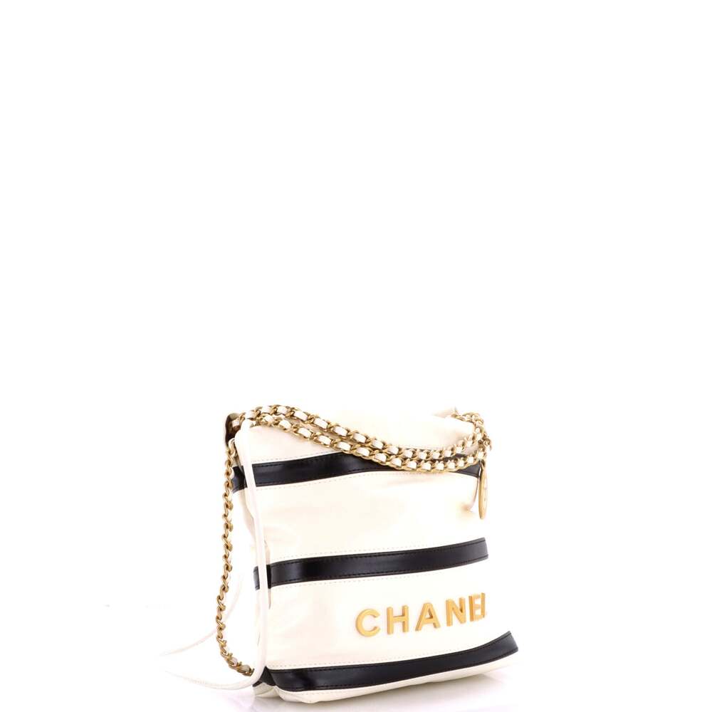 Chanel 22 Chain Hobo Striped Shiny #242381C48B - Picture 2 of 7